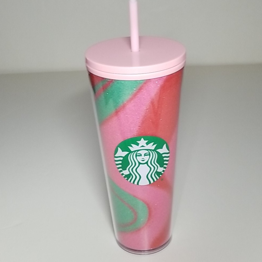 Brand New Starbucks pink Swirl glitter cold cup